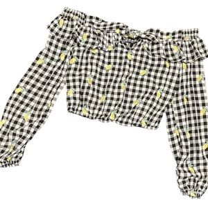 Black, White and Lemon Xhilaration Top